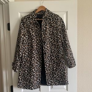 Leopard print jacket trench coat dress coat